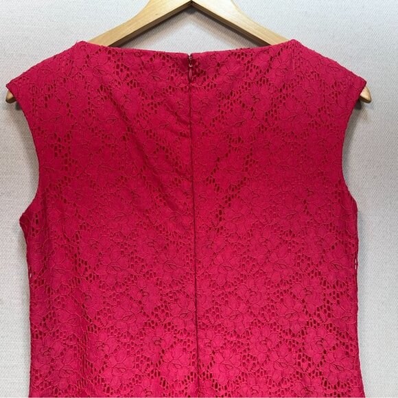 NWT Chaps Women Lace Sheath Dress Size 8 Calypso Coral Sleeveless Party Workwear - Picture 12 of 13